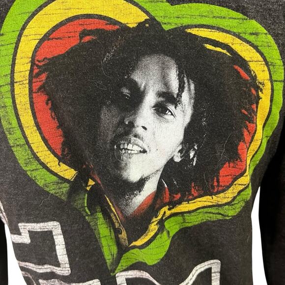 Bob Marley “One Love” Graphic Zip-Up Gray Hoodie by Catch A Fire – Size Small - Picture 7 of 11